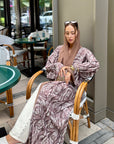 Dark brown Classic Rose Abaya