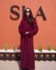 Burgundy Serene Abaya