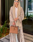 Beige Classic Rose Abaya