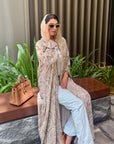 Beige Classic Rose Abaya
