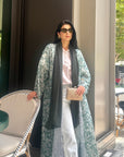 Green Floraline Abaya