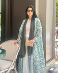 Green Floraline Abaya