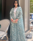 Green Floraline Abaya