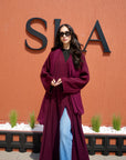 Burgundy Serene Abaya