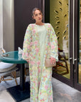 Petal Green Abaya (set with under dress)