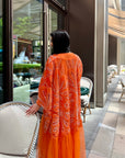 Orange Glamorous Abaya (set with under dress)
