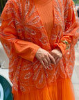 Orange Glamorous Abaya (set with under dress)
