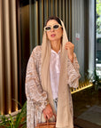 Beige Classic Rose Abaya